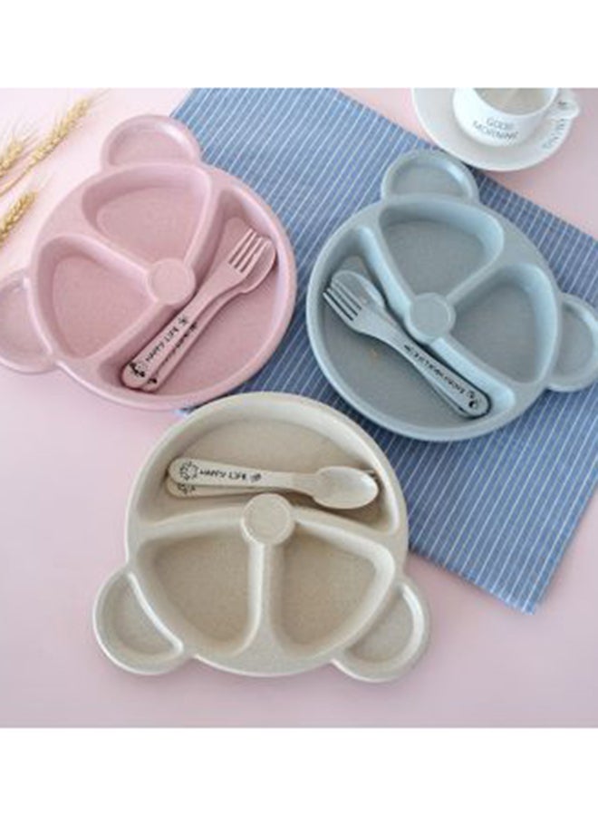 3-Piece Durable Long-lasting Wheat Straw Counterpart Dinnerware Set Comfortable for Baby - Image 3